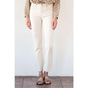 R13 Women’s High Rise Kick Fit Flare Jeans in Kent Ecru Cream Size 25